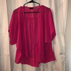 Women’s hot pink short sleeve kimono top